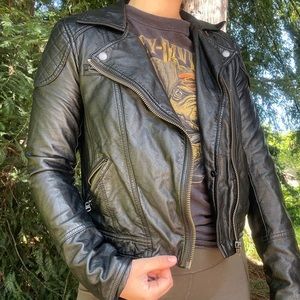 Free People vegan Leather Moto Jacket